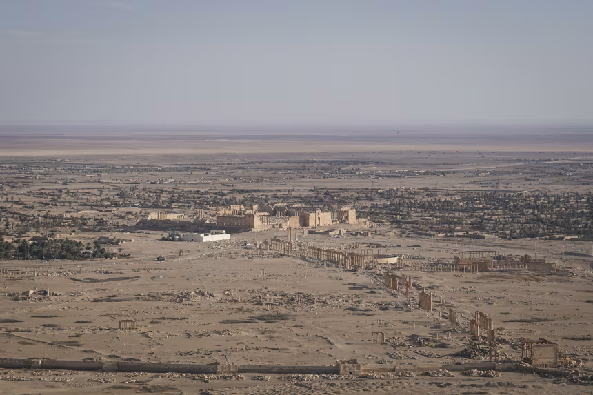 Ancient city of Palmyra in Homs Syria showing historical ruins and architecture