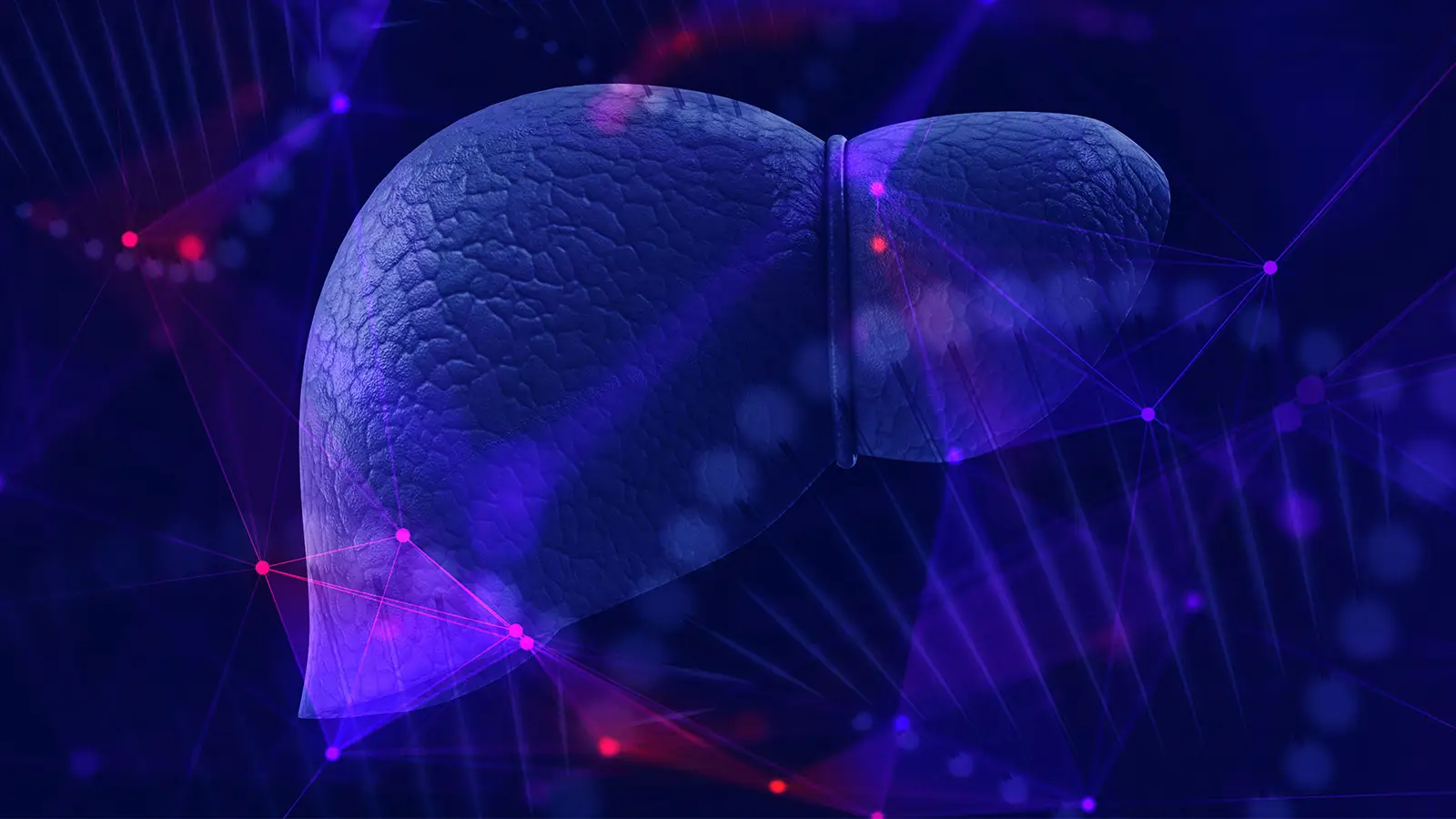 Medical illustration showing gene therapy being delivered to liver cells to treat metabolic disorder