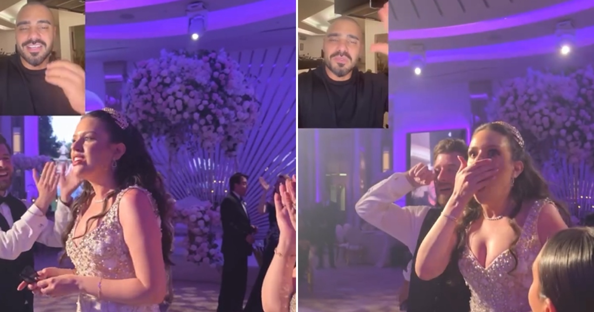 Lebanese Singer Joseph Attieh Surprises Newlyweds Abroad