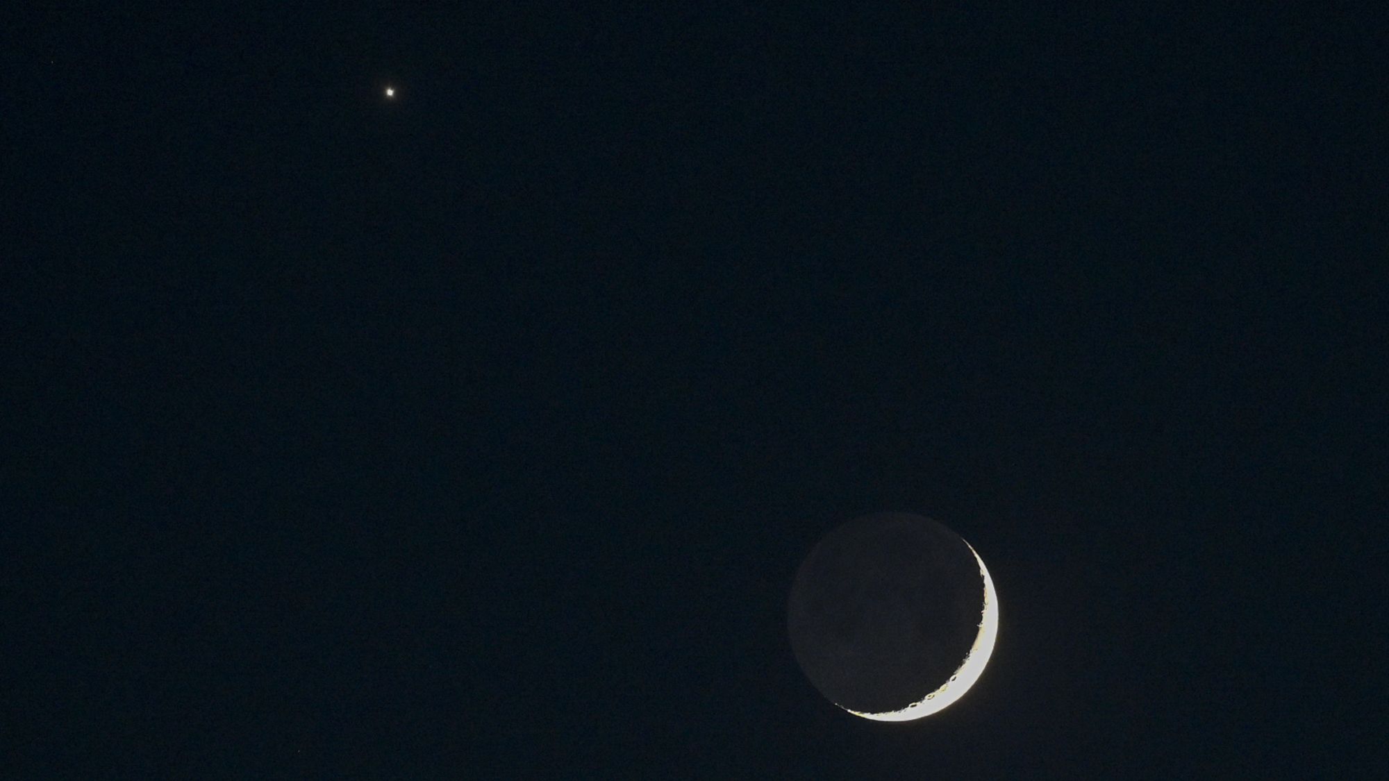 Venus and Moon Shine Together at Sunset Tonight