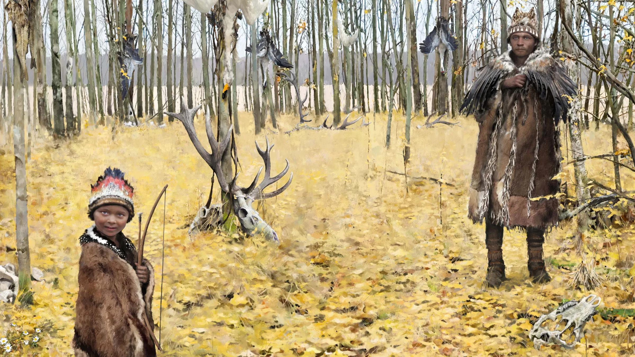 Stone Age Child Buried in Deerskin and Woodpecker Feathers