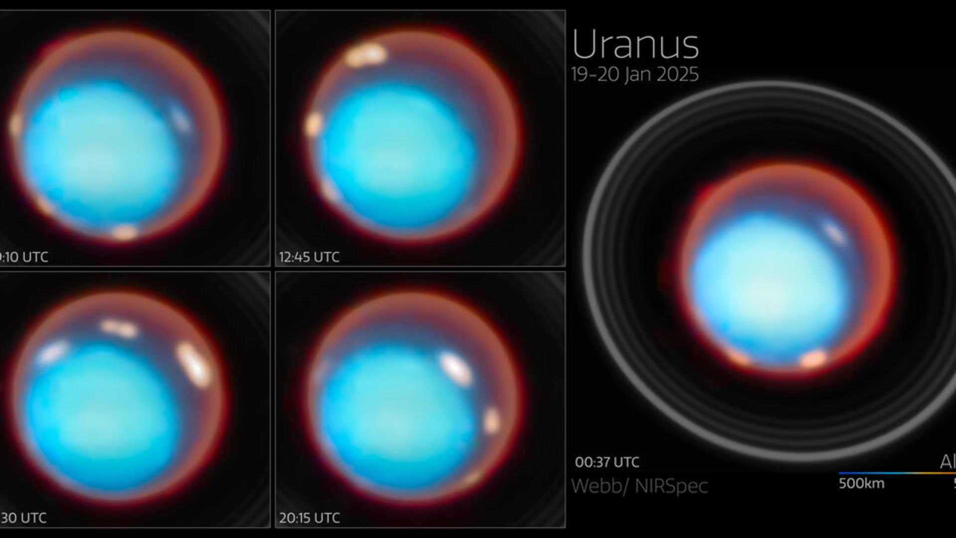 Webb Telescope Maps Glowing Auroras on Uranus