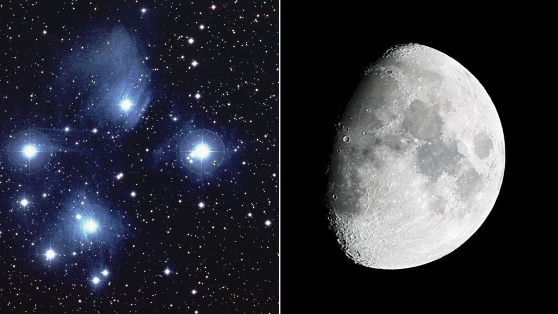 Moon Meets Seven Sisters Star Cluster Tonight