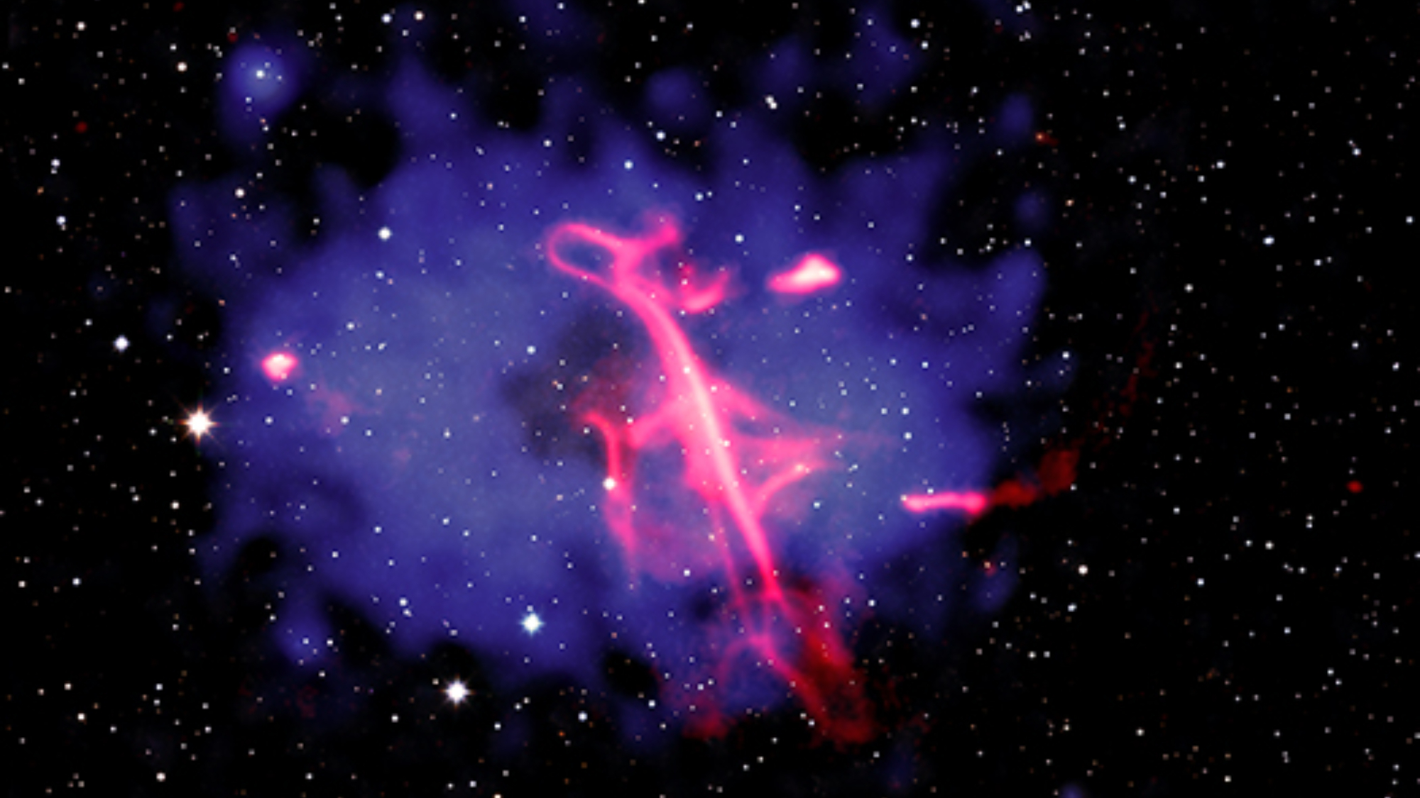 Black Hole Creates Glowing Treble Clef in Deep Space