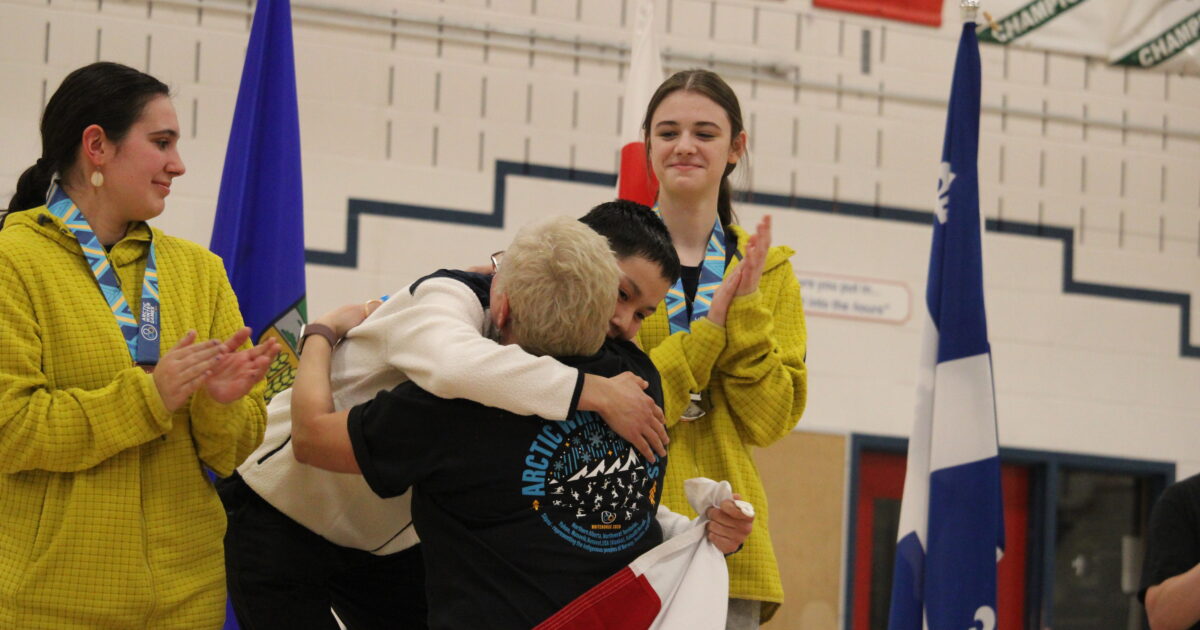 Greenlandic athlete Petra Amossen receives gold medal at Arctic Winter Games in Whitehorse