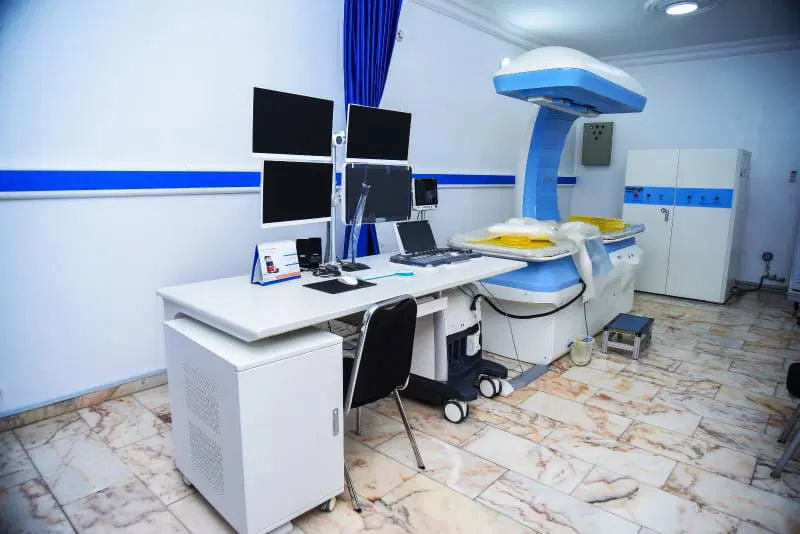 Medical professionals at Nordica Fibroid Care Centre celebrating treatment milestone in Lagos, Nigeria