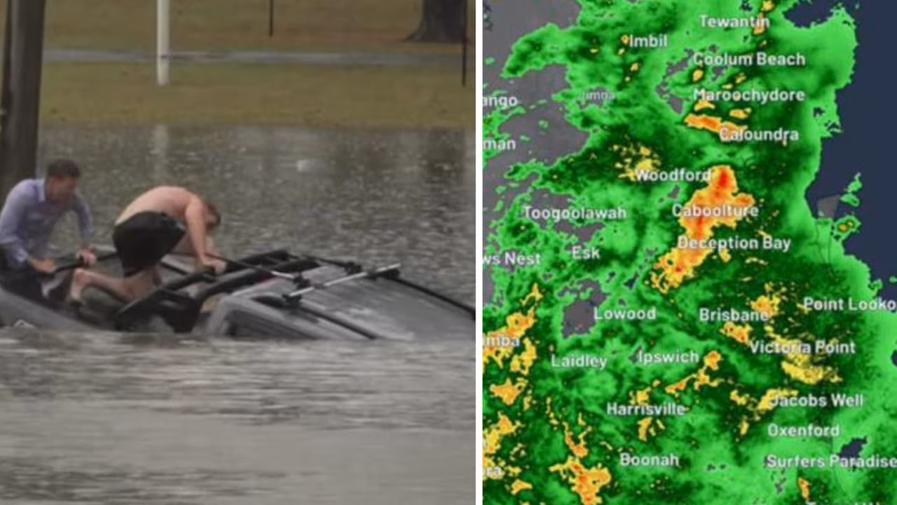 Reporter Saves Driver From Sinking Car in Queensland Floods