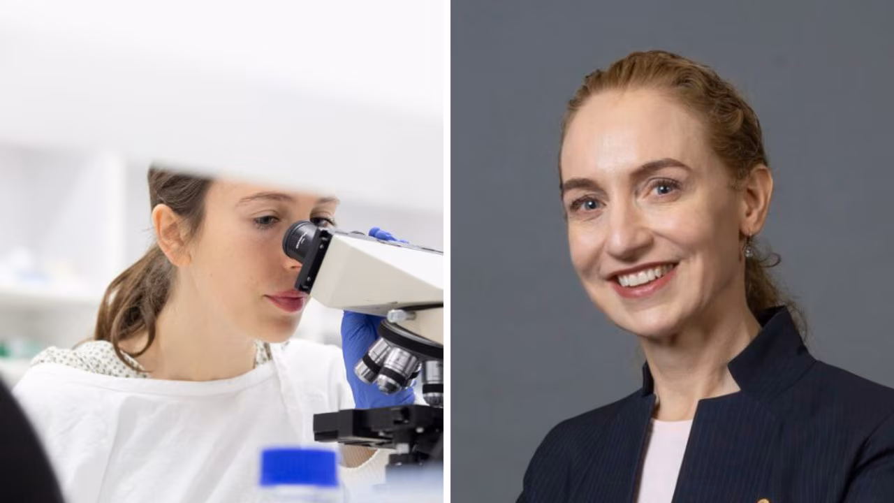 Professor Georgina Long in laboratory setting, leading researcher on personalised melanoma mRNA therapy trial