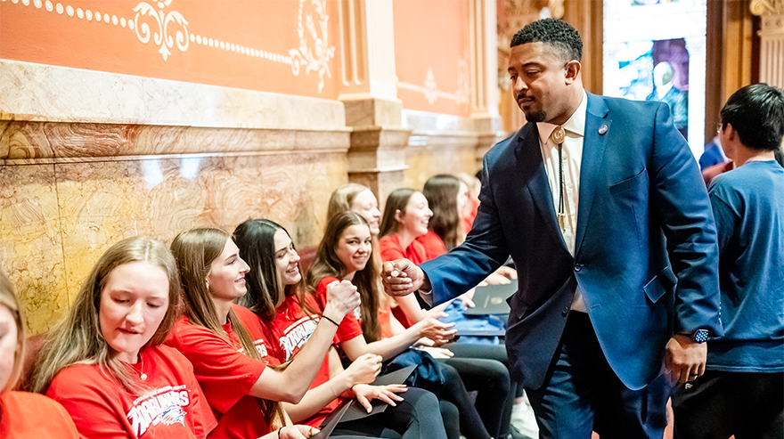 Volleyball Champs With 3.8 GPA Honored at State Capitol