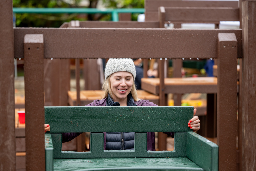 Folsom Volunteers Build Castle Park Playground in the Rain