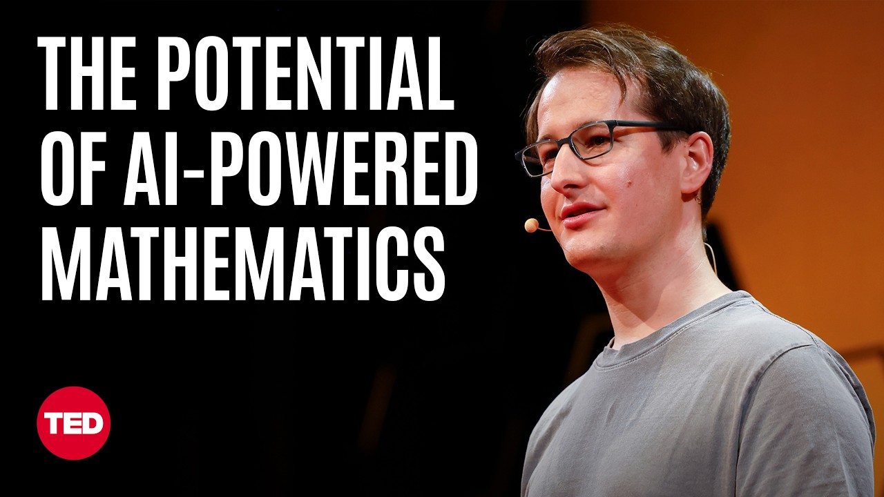 Computer scientist Tudor Achim presenting at TED conference about mathematical AI systems