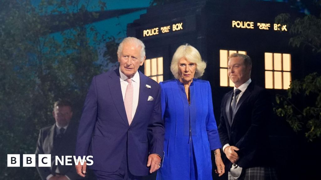 King Charles Emerges From Tardis at Glasgow Games