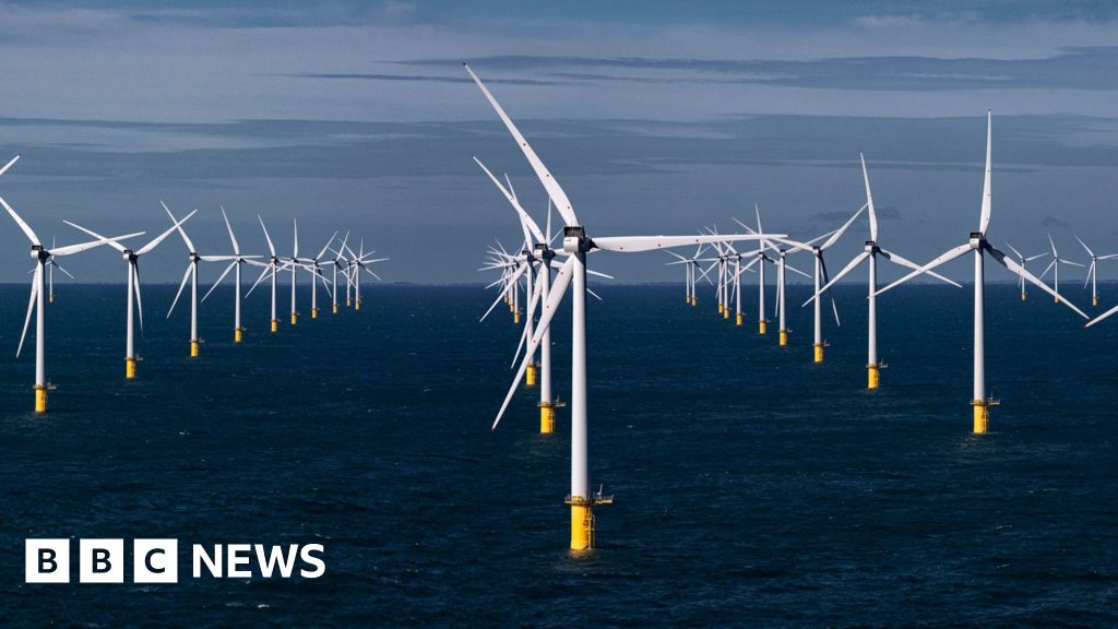 Computer-generated rendering of Port Talbot's new floating offshore wind turbine assembly facility on the Welsh coast