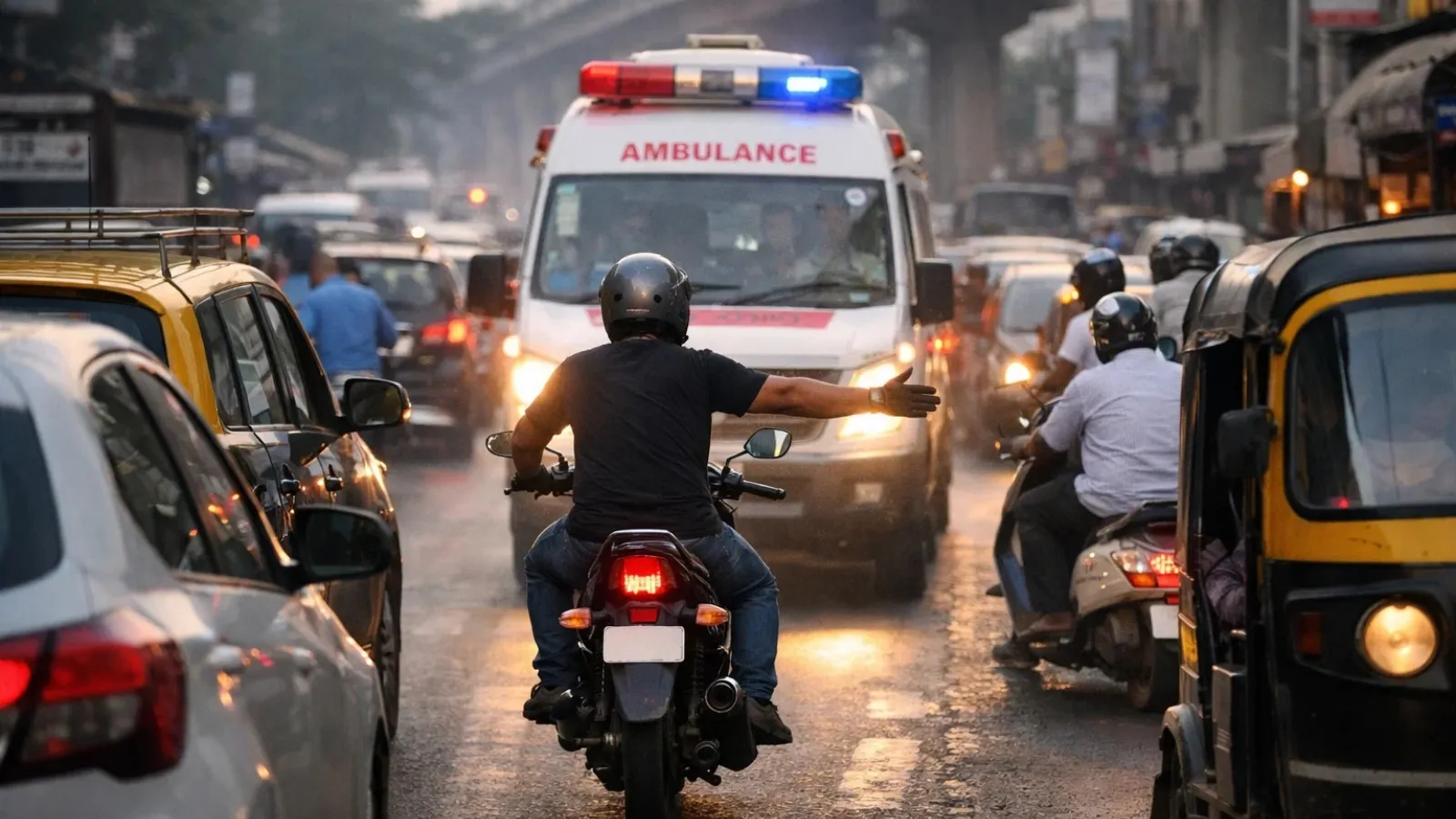 Biker Clears Mumbai Traffic to Save Woman in Ambulance