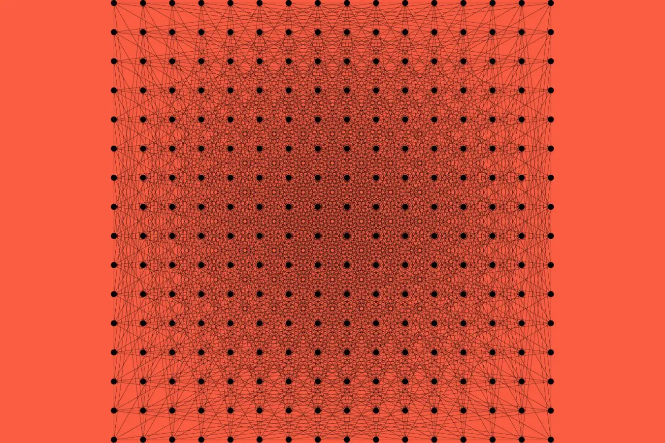 Abstract mathematical visualization showing connected dots on a plane representing the planar unit distance problem