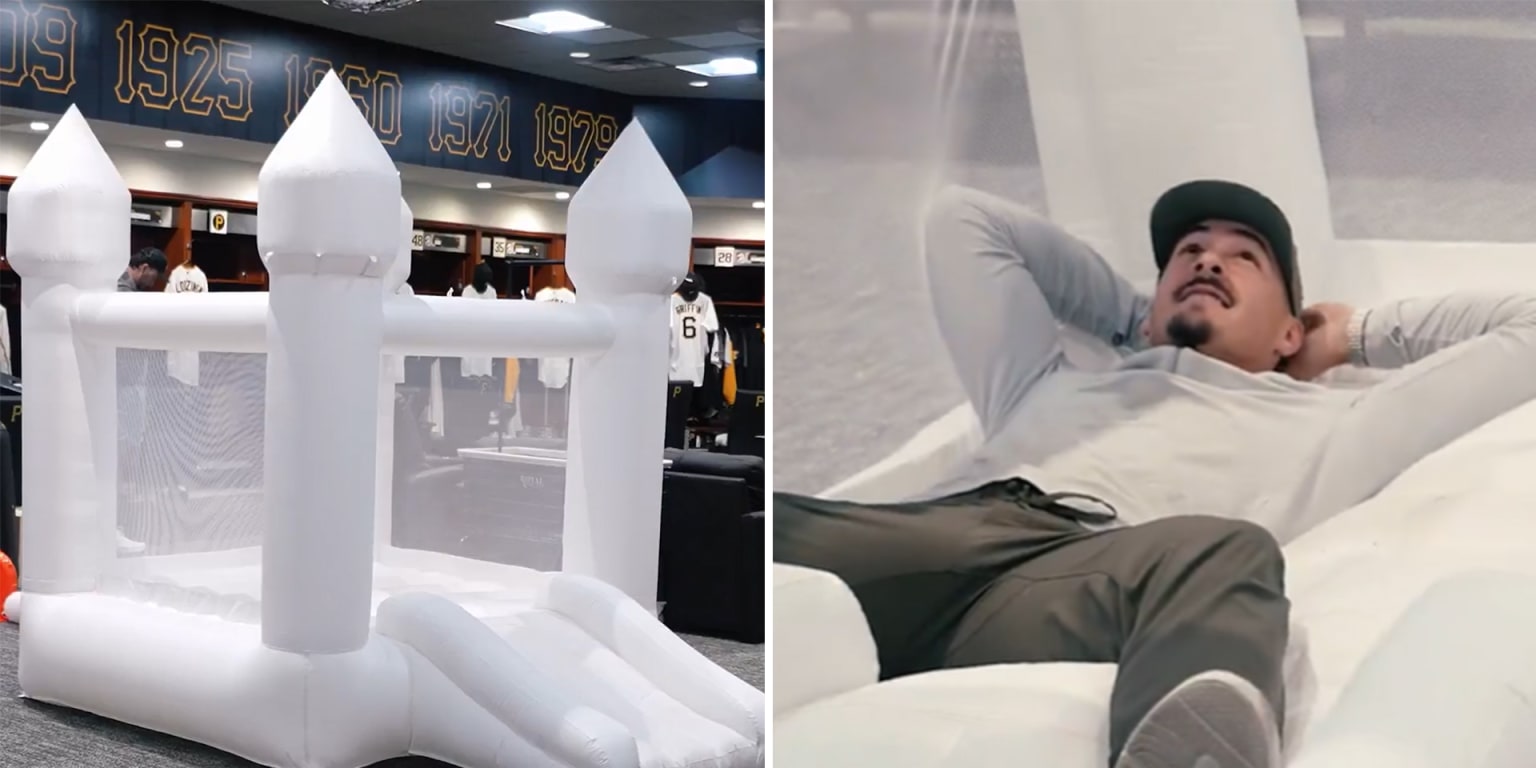 Pirates Pitcher Delivers Bounce House to Teammate's Locker
