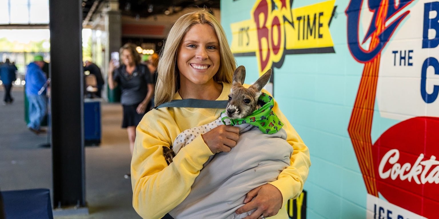 Baby Kangaroo Attends First Baseball Game in South Carolina