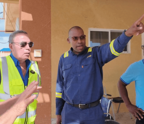 Emergency power crews working on electrical equipment to restore electricity in Westmoreland, Jamaica