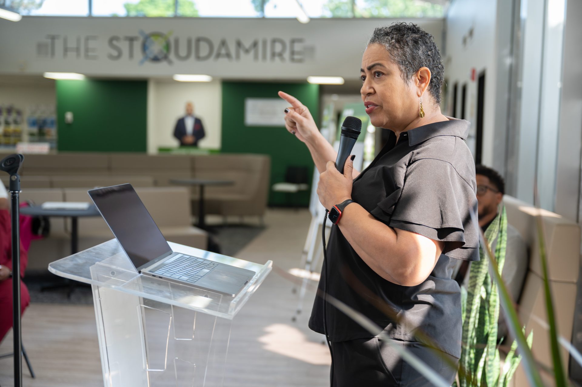Solar panels installed on community center rooftop in Detroit neighborhood serving as resilience hub