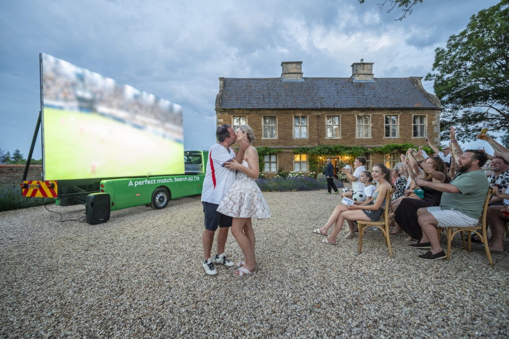 Bride Surprises Groom With Giant Screen for England Match
