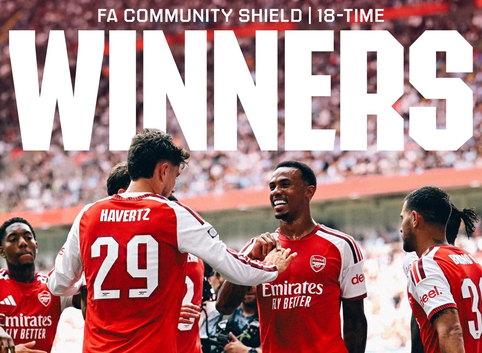 Arsenal Wins Community Shield 3-0 Over Man City