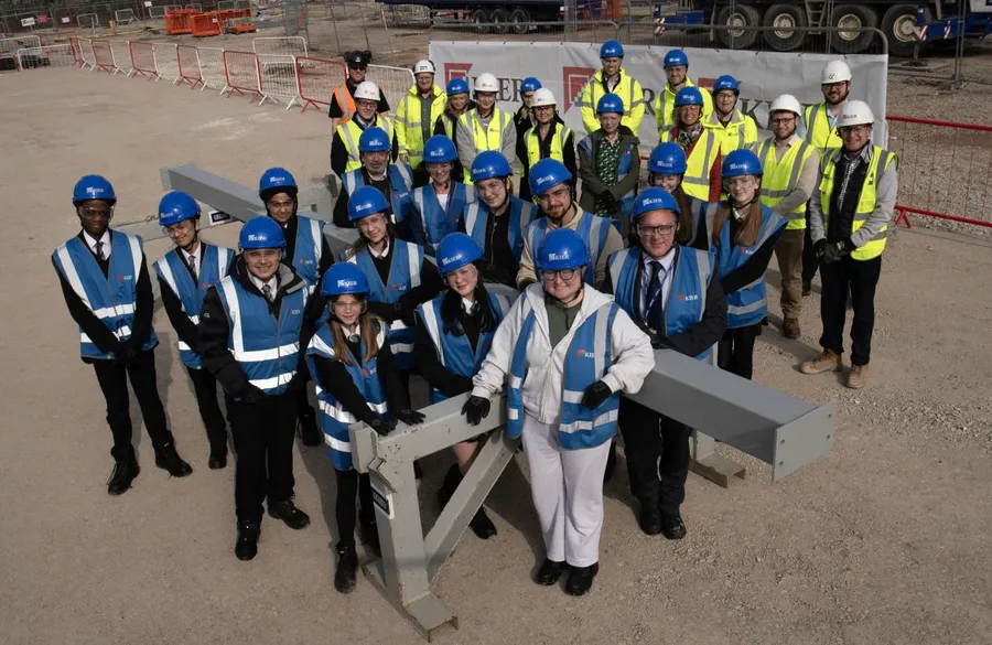 Students Sign Steel Beam for Their New UK High School
