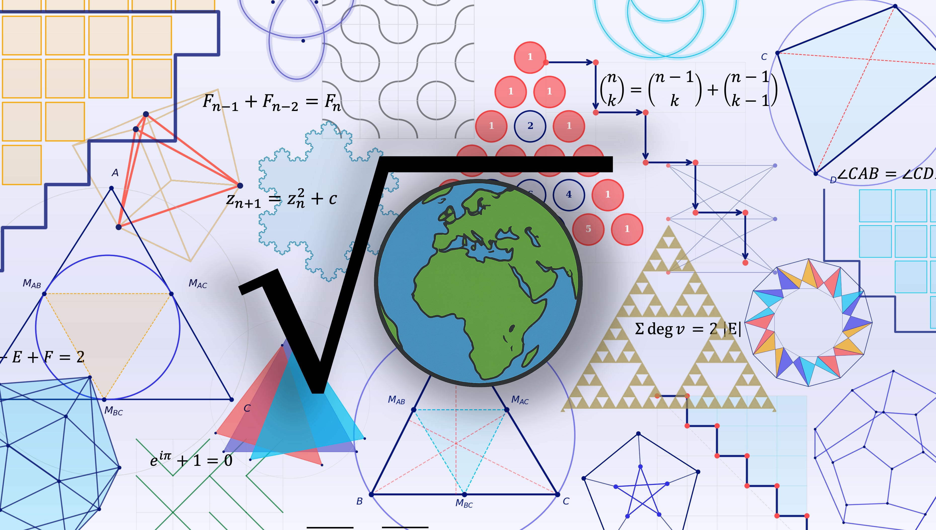 Visual representation of MathNet database showing mathematical problems from global competitions across multiple languages