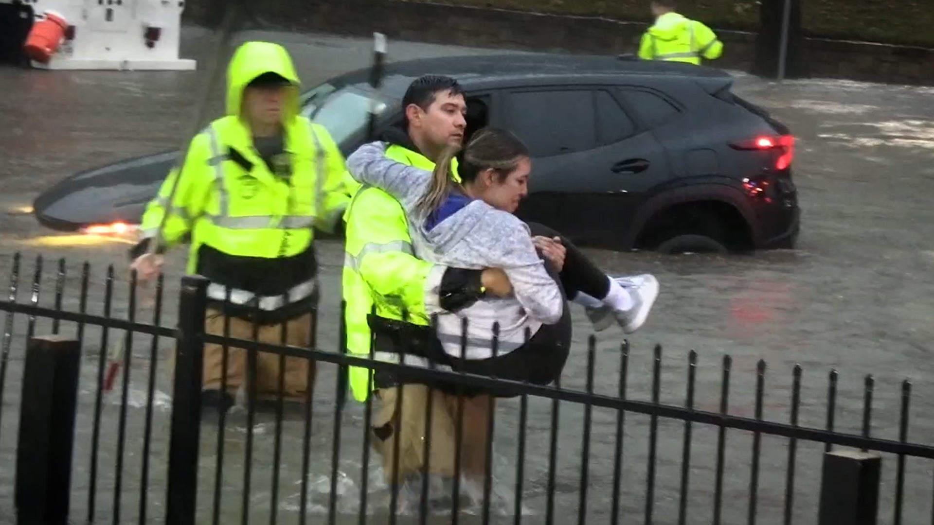 Fort Worth Firefighters Wade Through Floods to Save Drivers