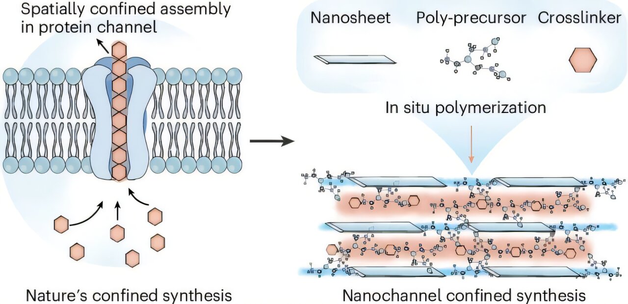 Microscopic view of ultra-thin membrane with organized nanostructure for clean energy applications