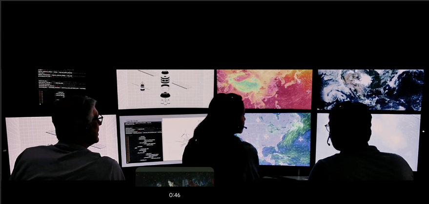 Satellite orbiting Earth above Australia and Pacific Ocean region showing space technology monitoring systems