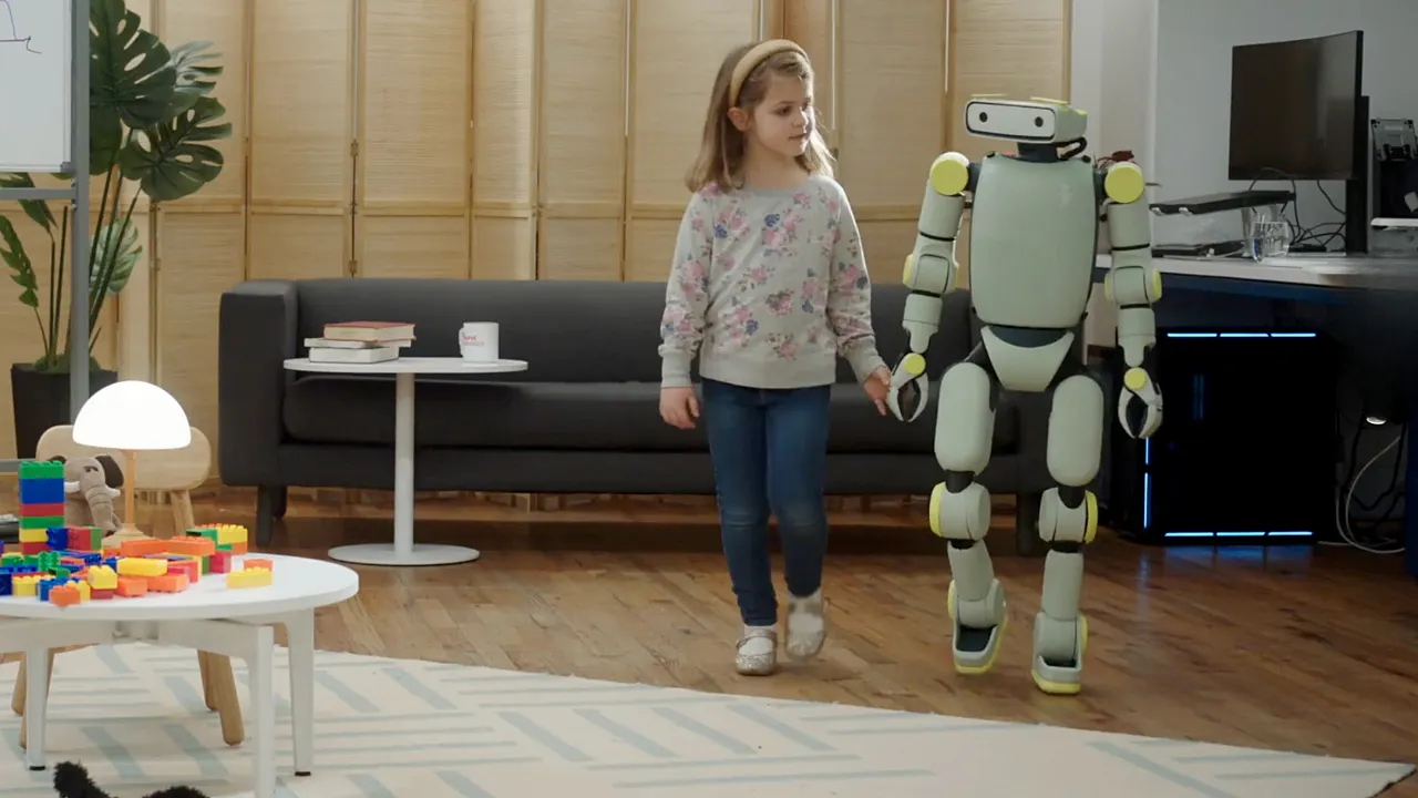Small humanoid robot Sprout with expressive face designed to work safely alongside people