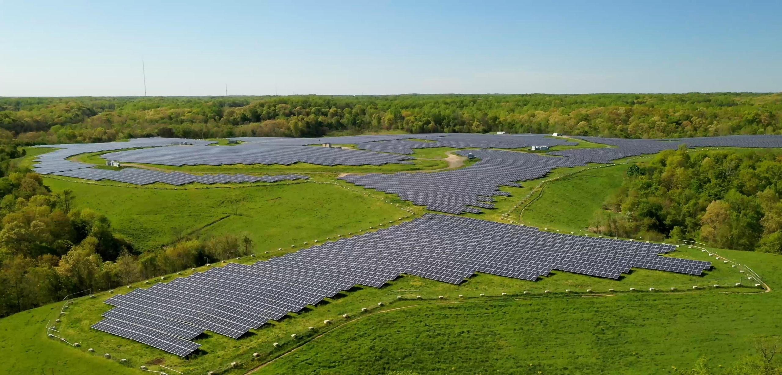 Solar panels installed on reclaimed former coalfield land in Western Maryland