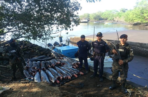 Guatemalan naval patrol vessel on Pacific Ocean waters monitoring maritime activity
