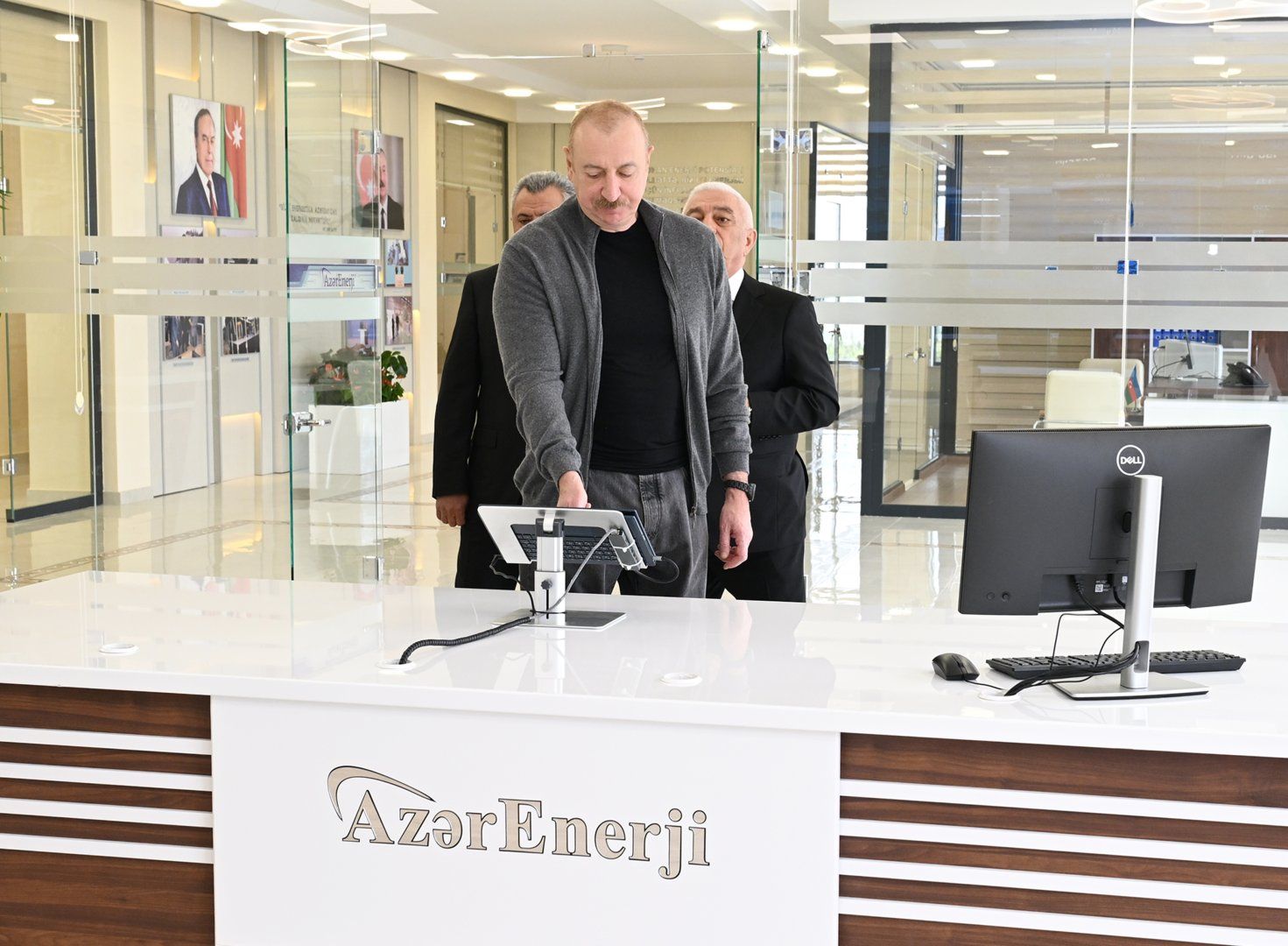 Large modern battery storage facility with industrial containers at Azerbaijan's Absheron substation