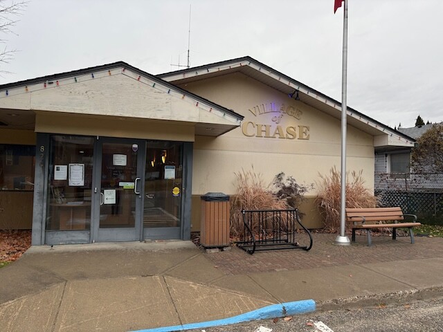 Exterior of Village of Chase municipal office in British Columbia, Canada