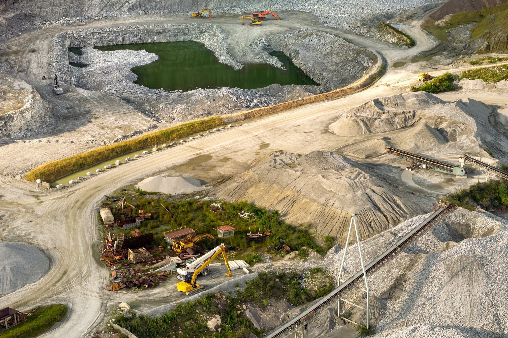 Modern underground mining facility with digital monitoring equipment and automated technology systems