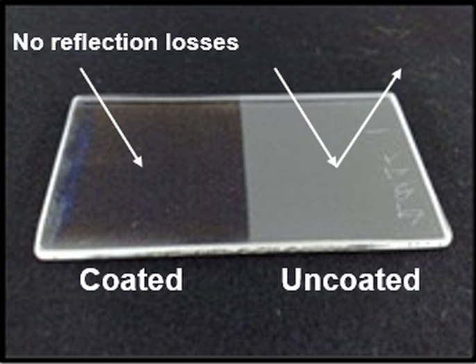 Close-up of transparent solar panel glass with advanced anti-reflective coating capturing sunlight
