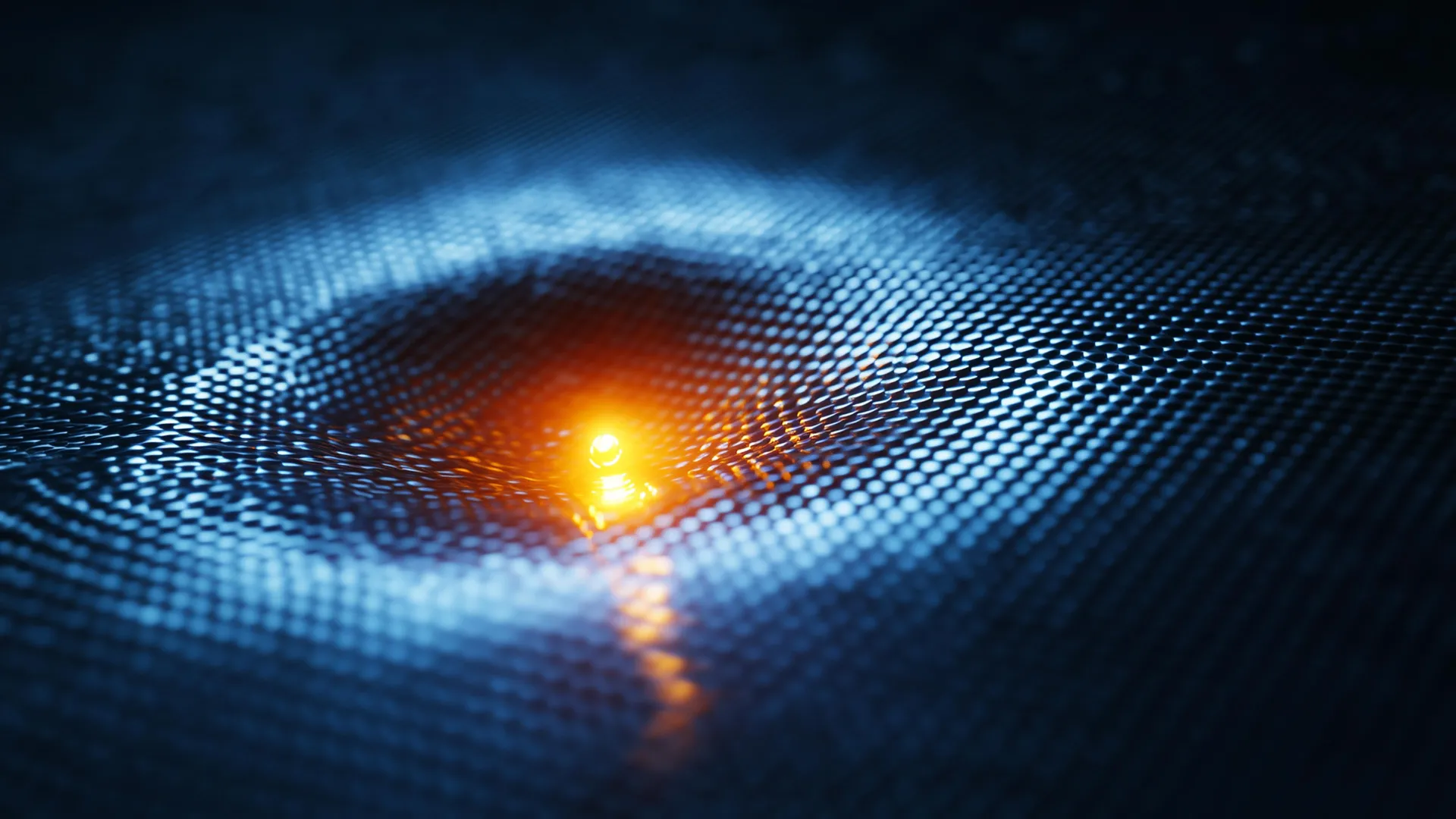 Microscopic visualization showing layers of metallic material at nanometer scale thickness with atomic structure