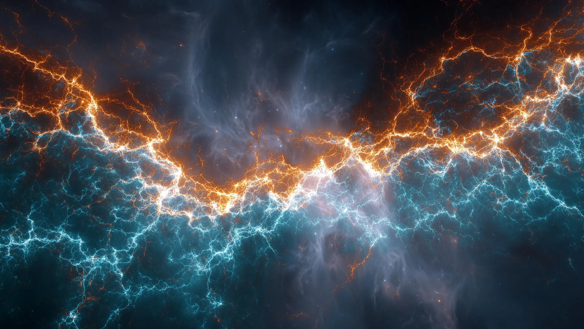 Colorful supercomputer visualization showing organized magnetic field structures emerging from cosmic plasma turbulence