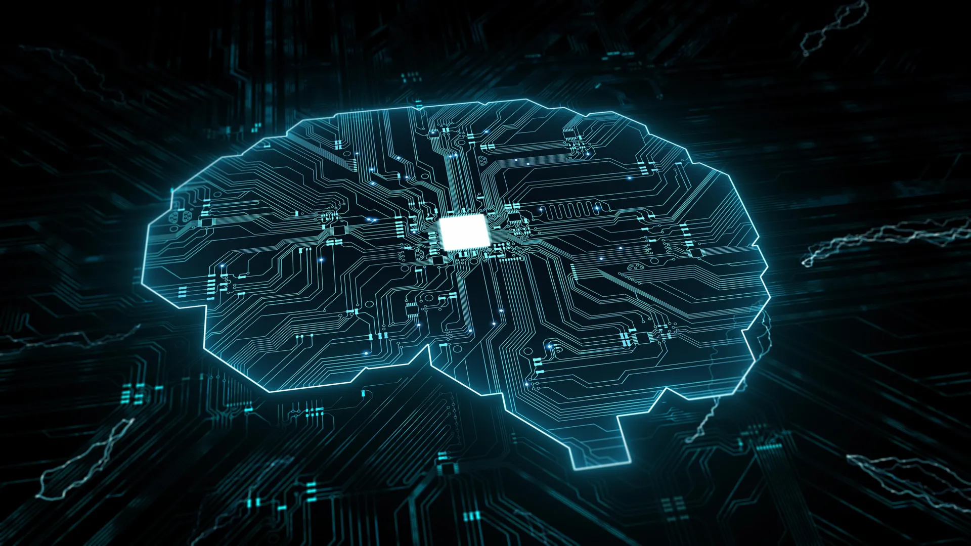 Futuristic microchip glowing blue against dark background suggesting extreme cold cryogenic environment