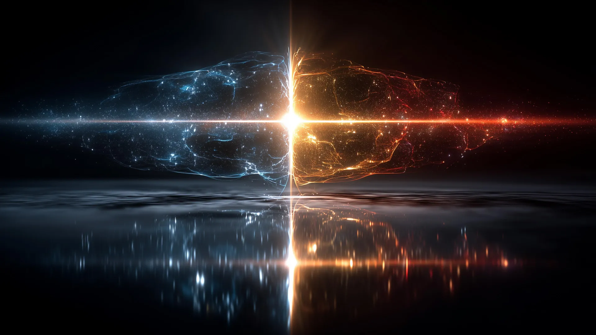 Abstract visualization of quantum particles moving through a Fermi sea showing unified theory