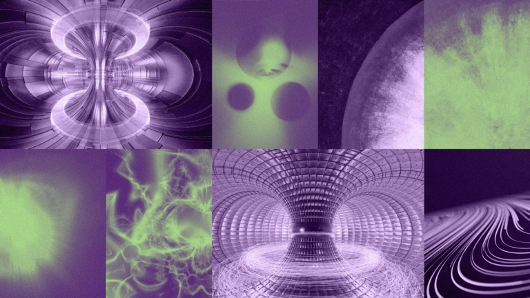 Bright plasma glowing inside experimental nuclear fusion reactor chamber at research laboratory