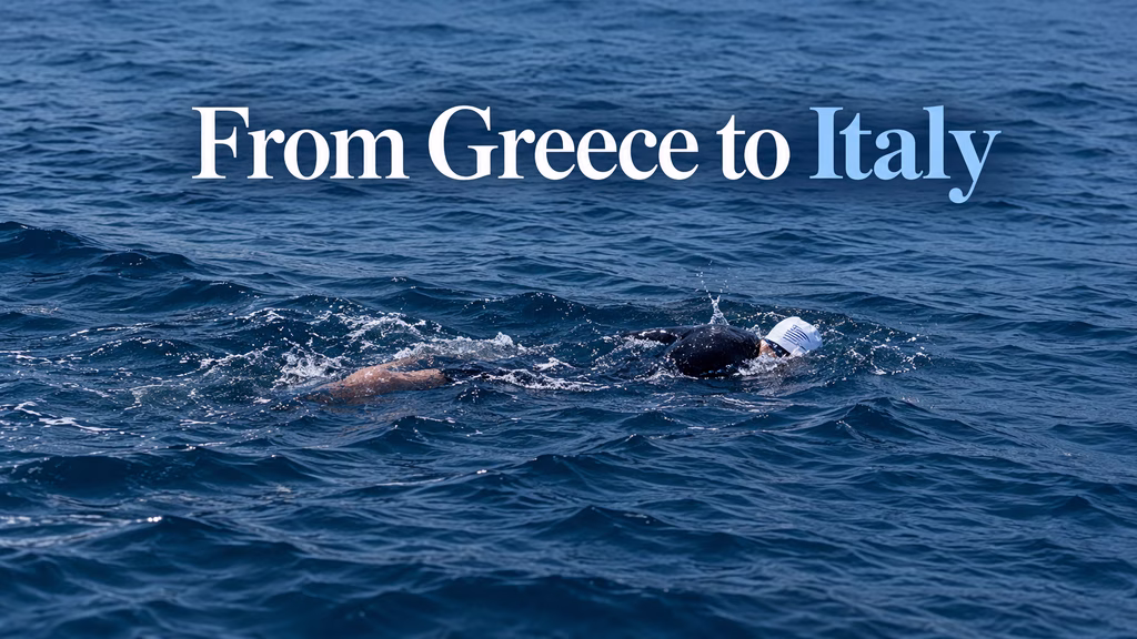 Greek Swimmer Conquers 91km Greece-to-Italy Route
