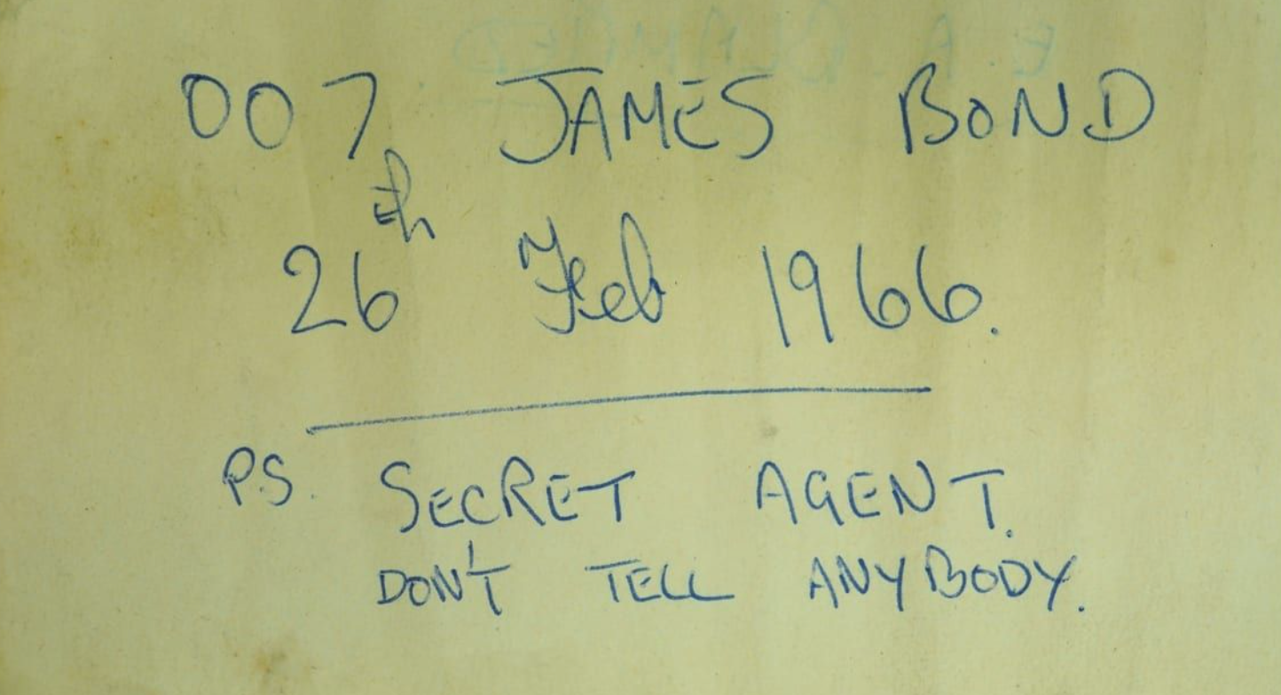 1966 James Bond Note in Castle Fireplace Finally Solved