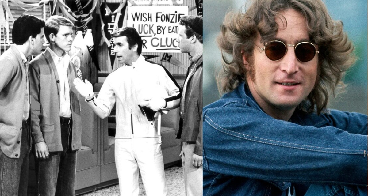 John Lennon Sneaks Onto Happy Days Set in 1974