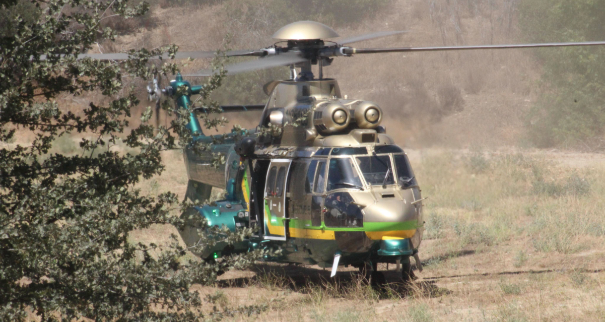 Search and rescue helicopter flying over Placerita Canyon Nature Center looking for lost hikers