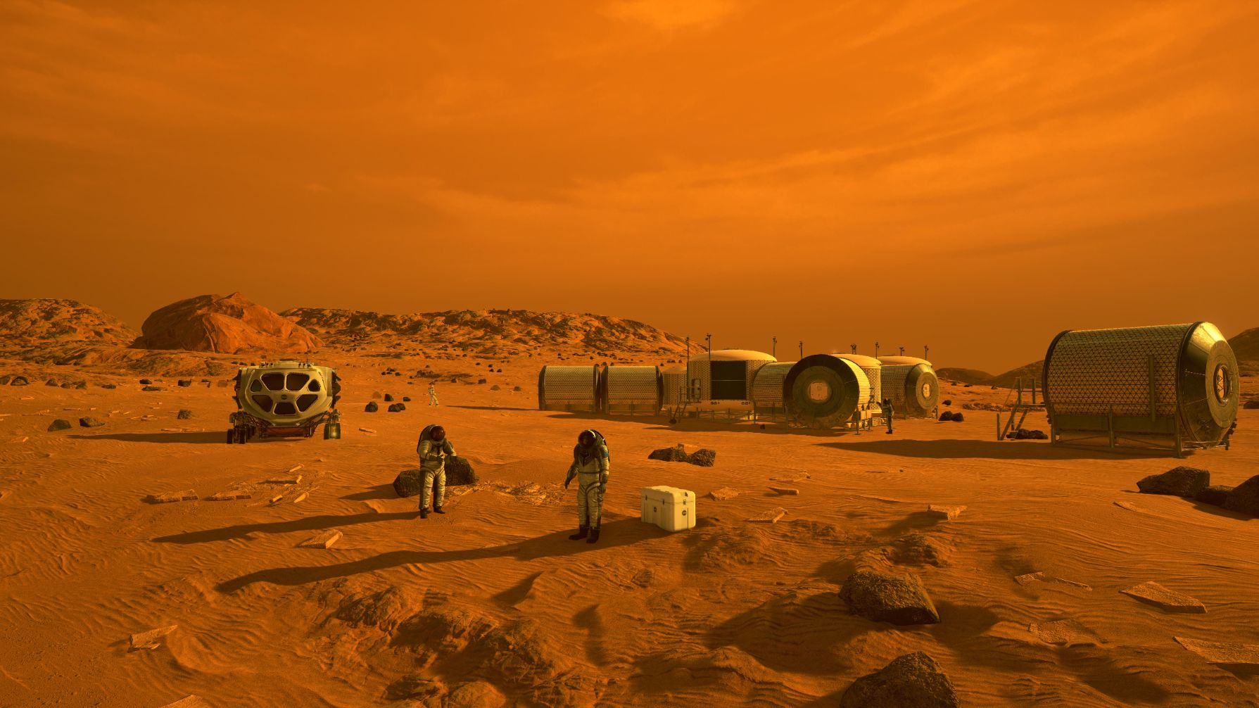 Scientists examining Mars regolith samples mixed with treated human waste for growing crops