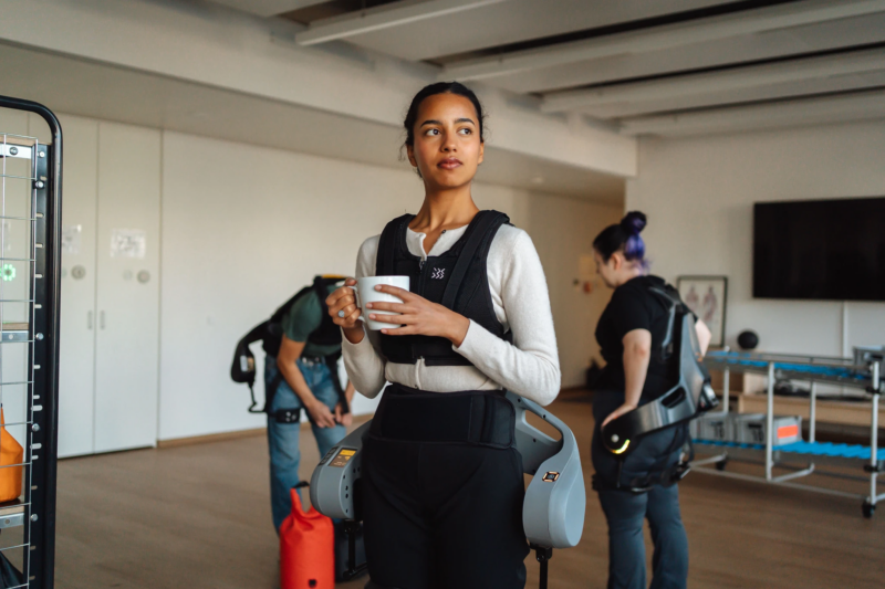 German Exoskeletons Protect Clean Energy Workers' Backs