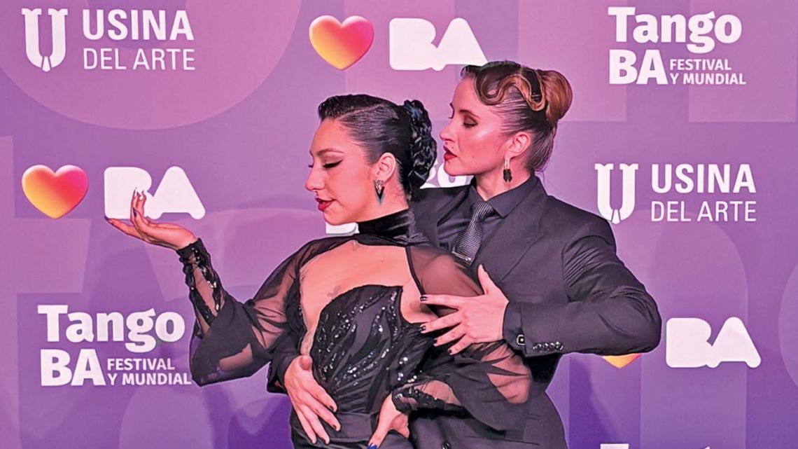 Tango dancers performing at the Mundial competition in Buenos Aires, Argentina