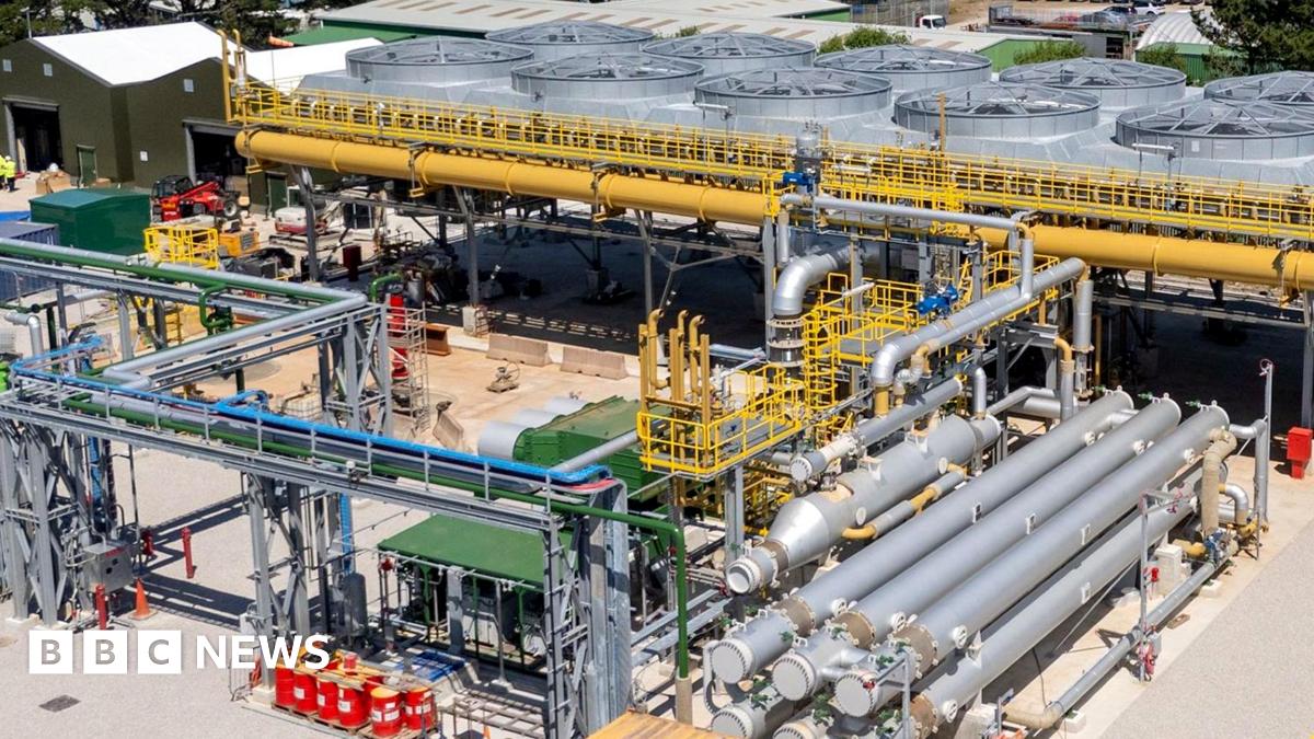 United Downs geothermal power plant facility near Truro in Cornwall, England